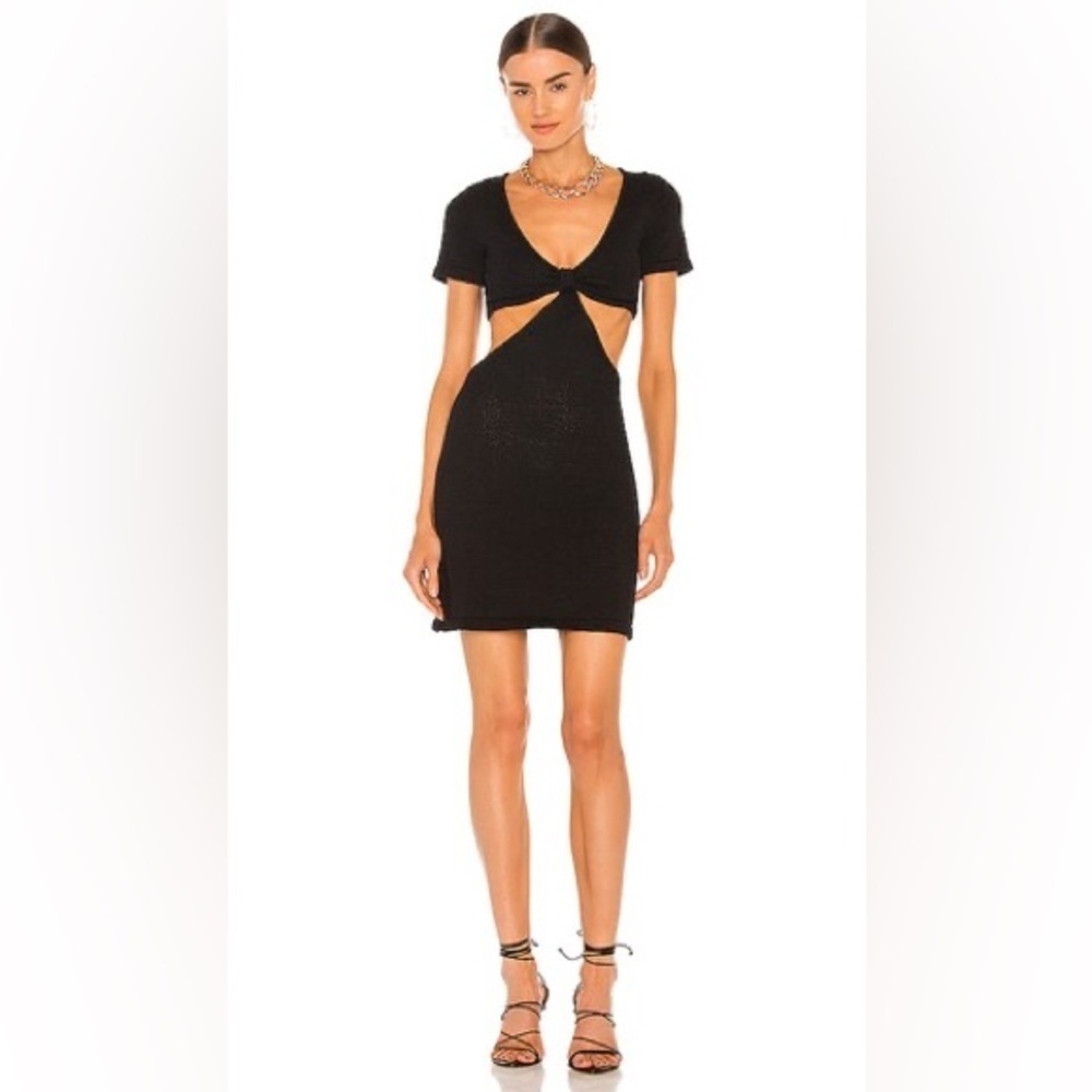 Cult Gaia Billie Knit Mini Cut Out Short Sleeve Dress Large